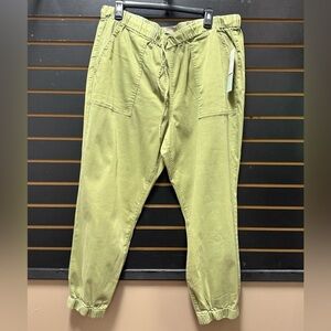 Laurie Felt Los Angeles Green Drawstring Jogger Pants Size Large NWT